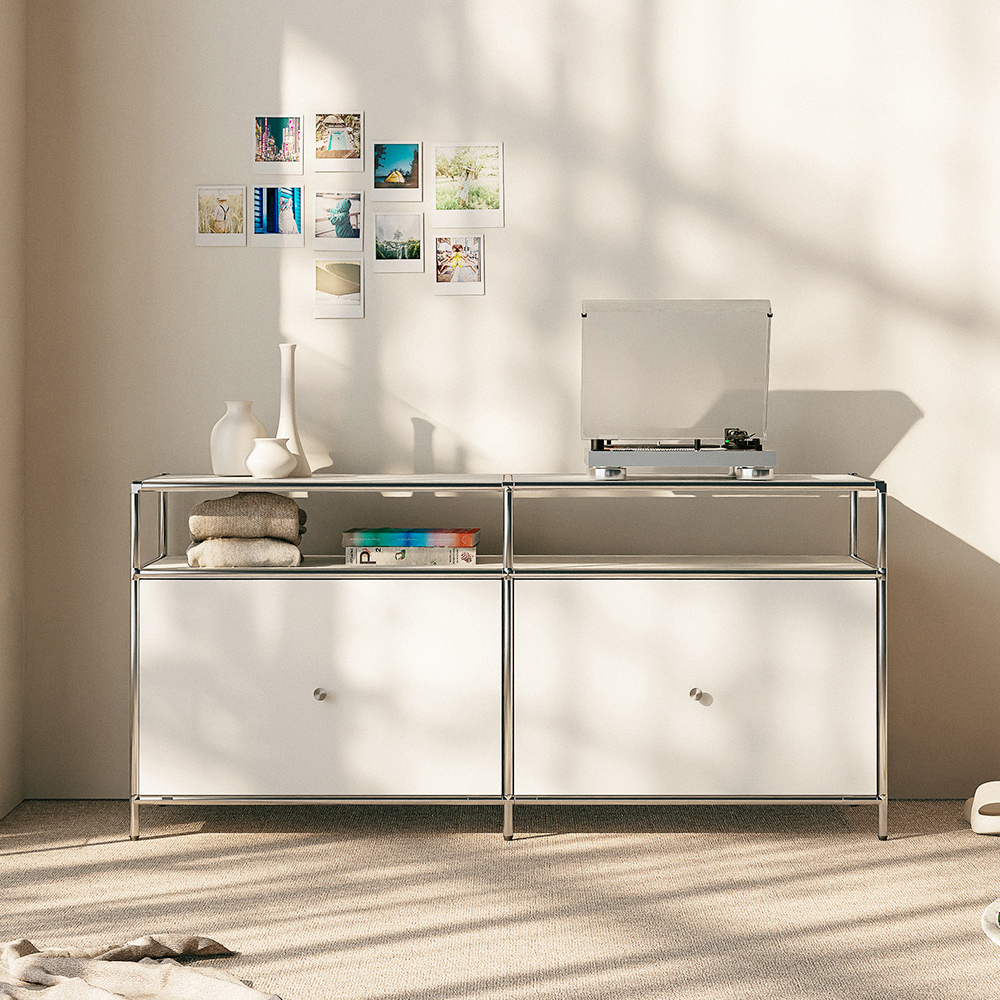 엘레나 미드센츄리 높은 모듈 거실 1단 수납 서랍장 거실장